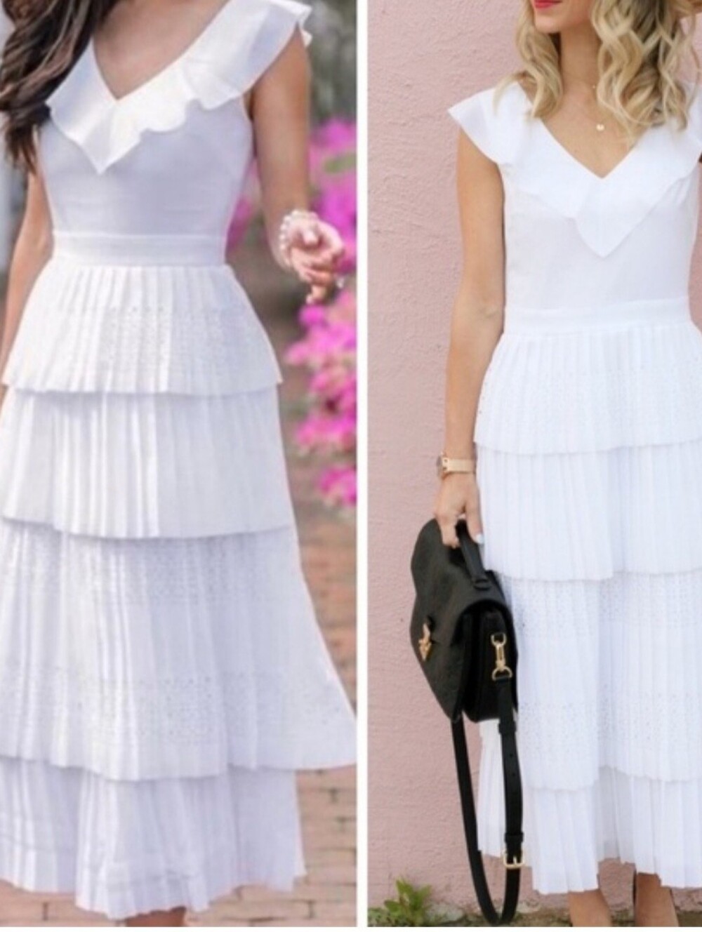 Banana Republic White Laser Cut Ruffle 4-Tier Midi Dress, Bodycon, Ruffles.Sz:4